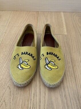 South Parade Anthropologie 37 6 Yellow Suede Leather Slip On Shoes Bananas